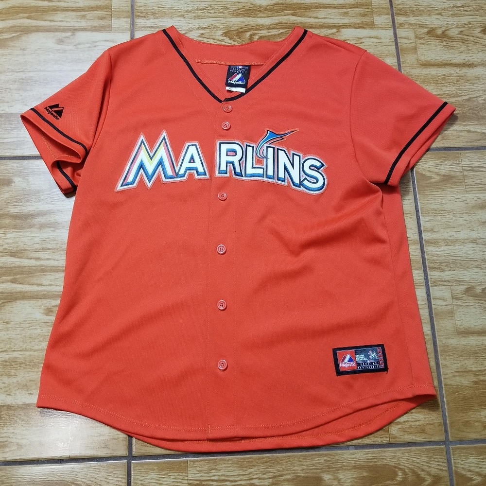 Majestic Miami Marlins Women's Orange Jersey XL